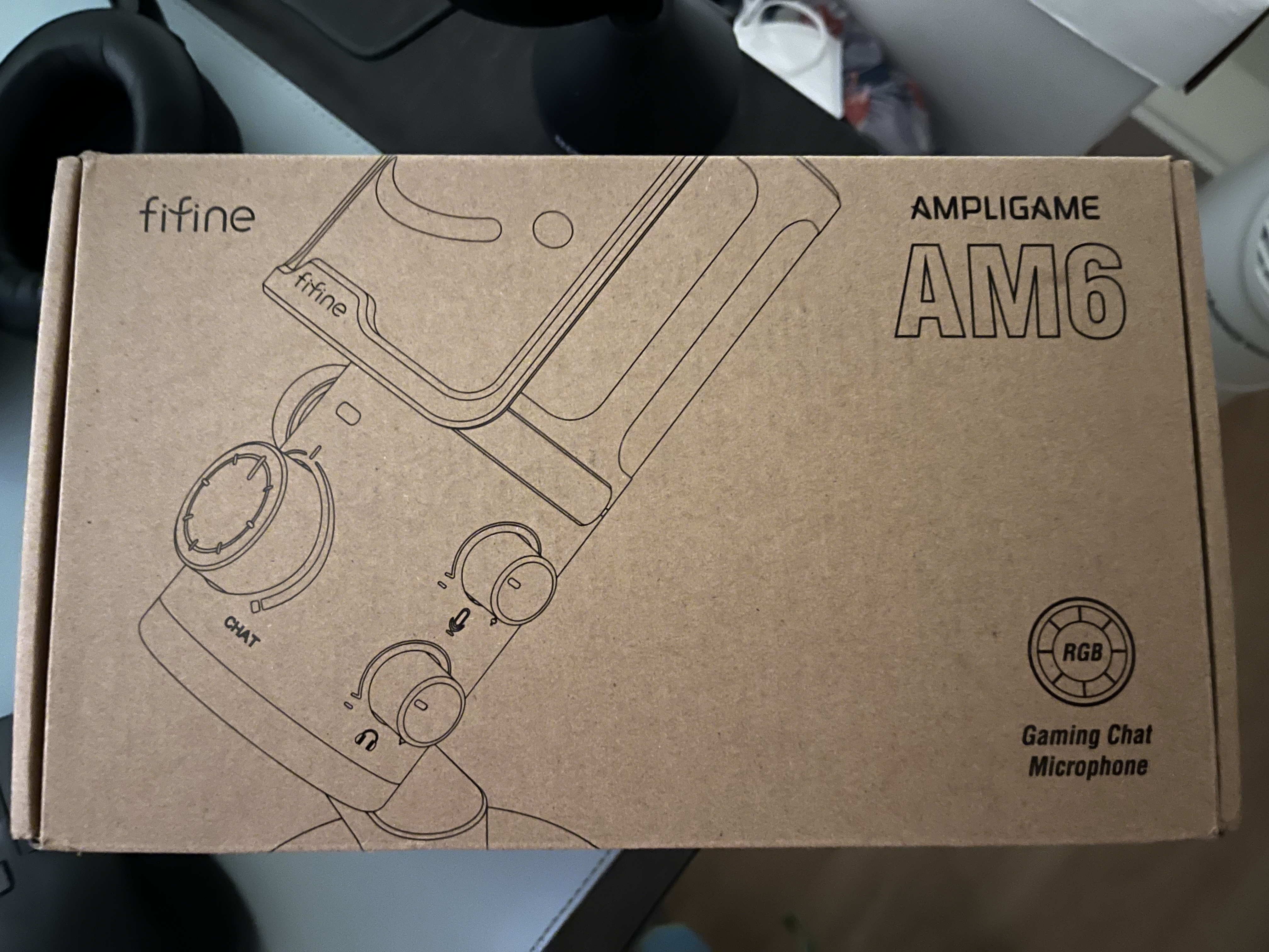 Fifine Ampligame AM6 Condenser Mic box